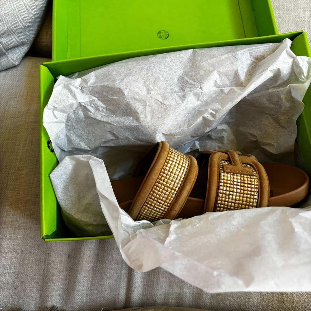 Sam Edelman Women's Rowan Sand Raffia Slide Sandal Size 7m - Picture 10 of 12